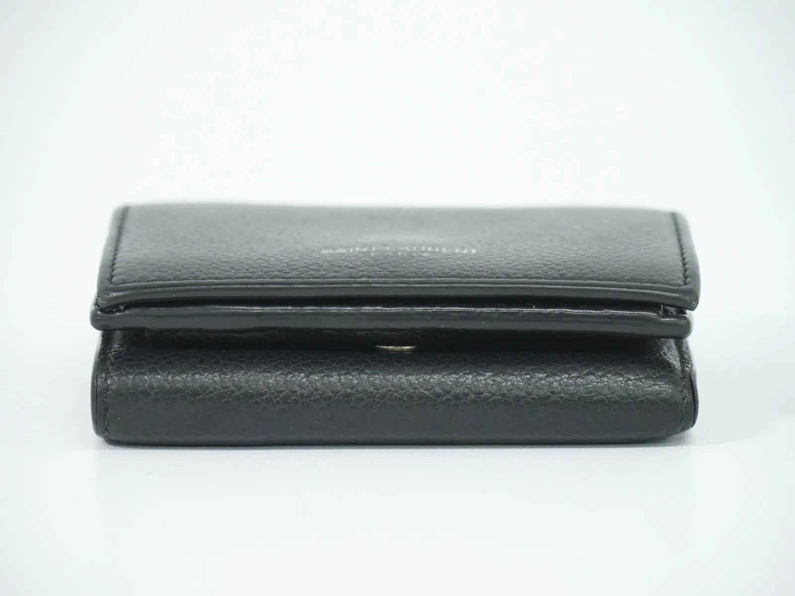 Saint Laurent Compact Matelasse Leather Black Leather Wallets Accessory (Pre-Owned)
