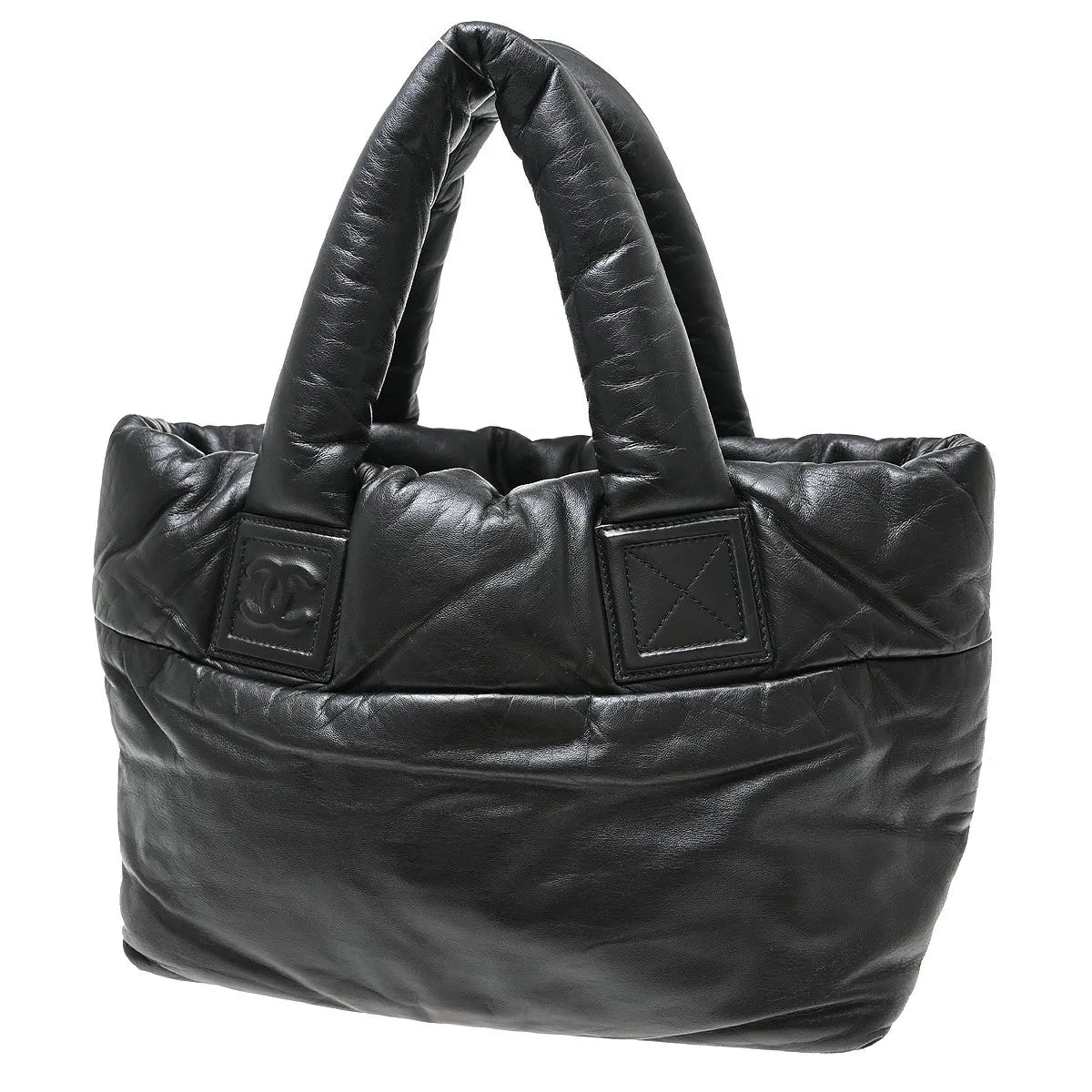 Chanel Coco Cocoon Reversible Tote Quilted Lambskin Black Leather Tote Bag Bag (Pre-Owned)