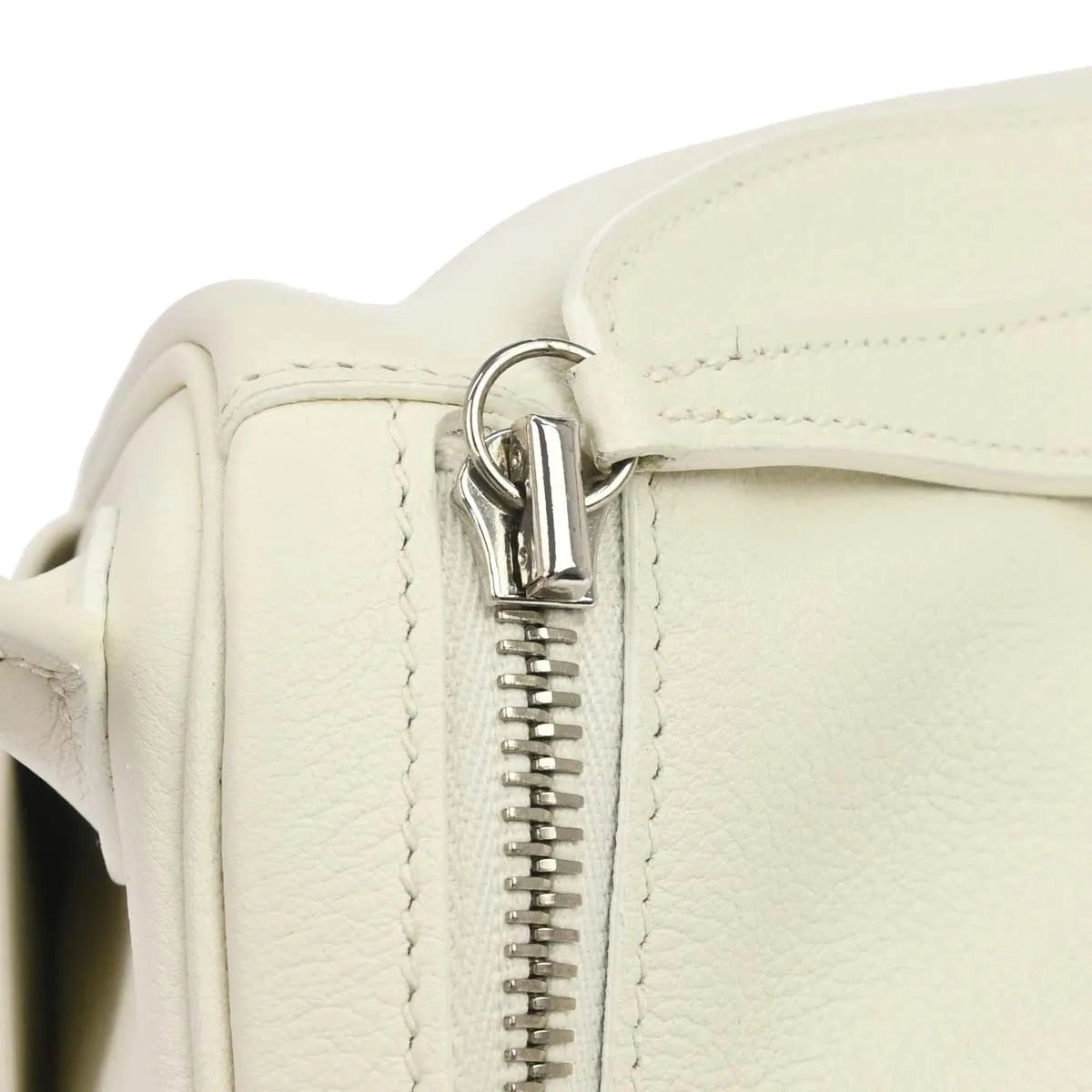 Hermes Lindy Evercolor White Leather Shoulder Bag Bag (Pre-Owned)