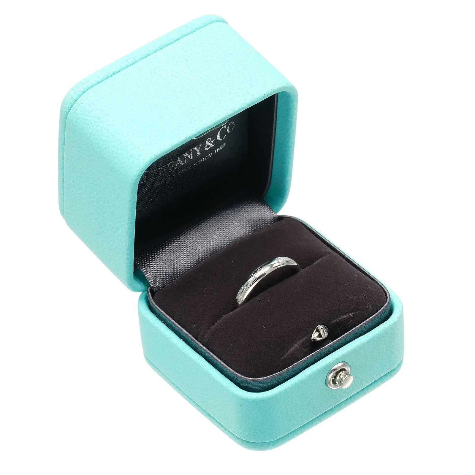 Tiffany & Co. Notes Wedding Band Platinum With Diamonds Silver Platinum Ring Jewelry (Pre-Owned)