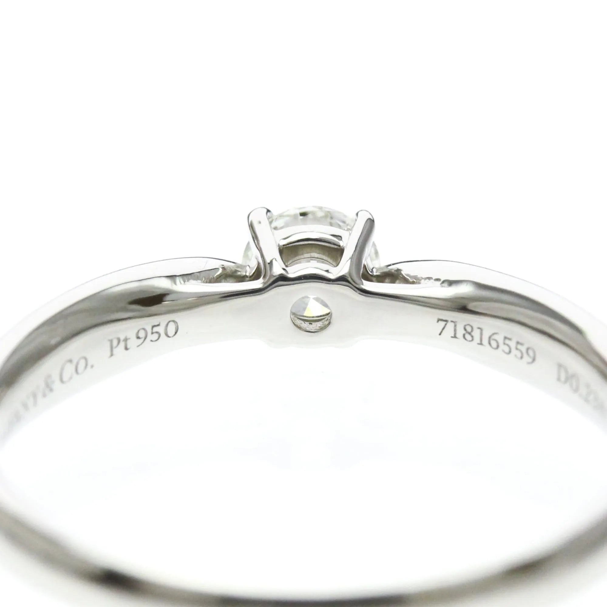 Tiffany & Co. Harmony Solitaire Platinum With Rbc Diamond Silver Platinum Ring Jewelry (Pre-Owned)
