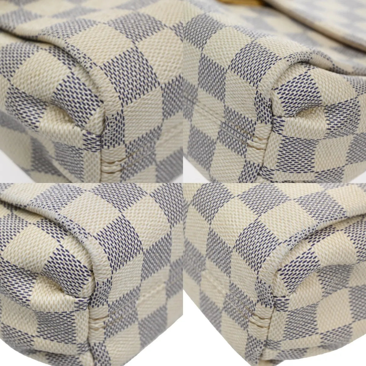 Louis Vuitton Croisette Damier White Canvas Handbag (Pre-Owned)