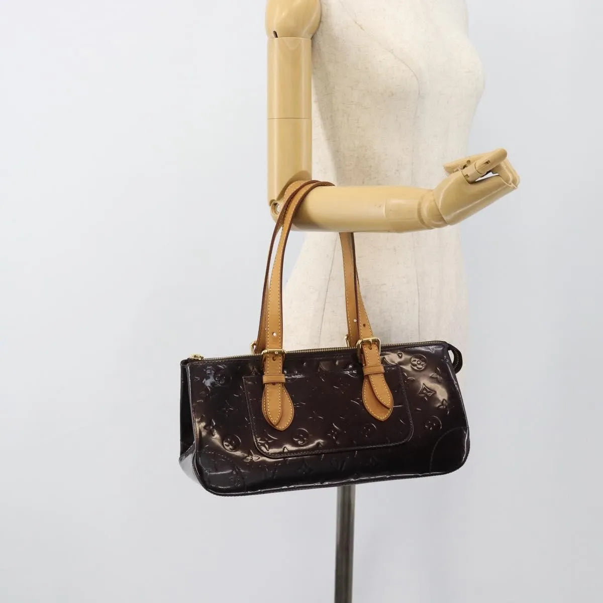 Louis Vuitton Rosewood Avenue Handbag Monogram Brown Patent_Leather Handbag (Pre-Owned)
