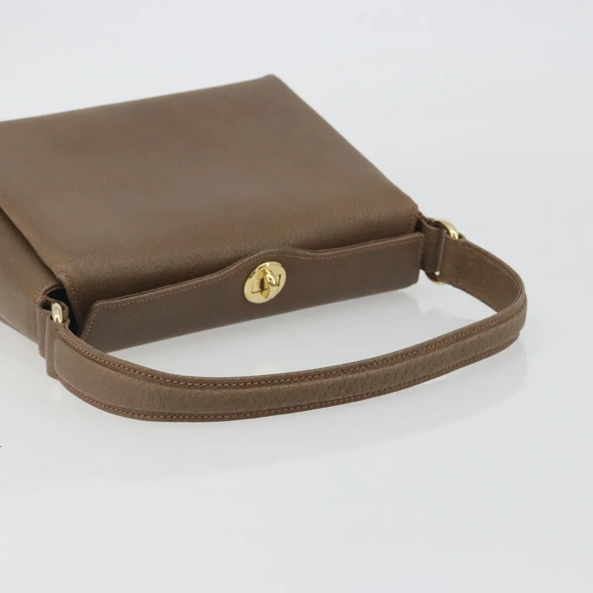 Gucci Vintage Convertible Box Leather Brown Leather Handbag (Pre-Owned)