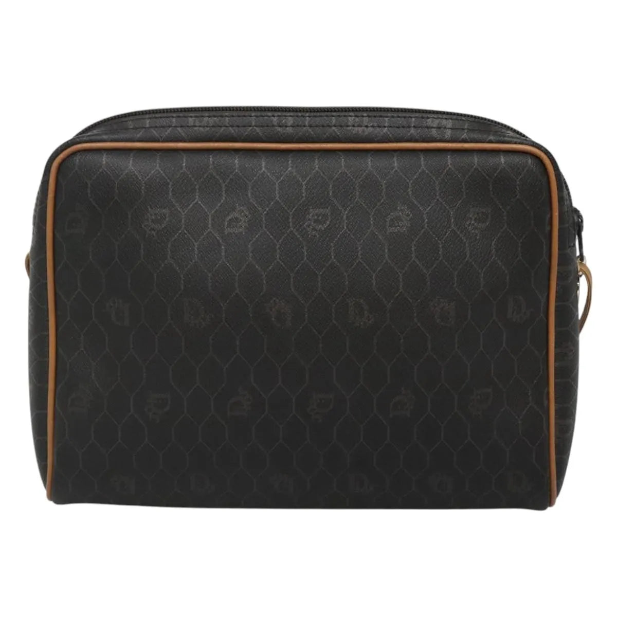 Christian Dior Vintage Honeycomb Canvas And Leather Black Canvas Shoulder Bag Bag (Pre-Owned)