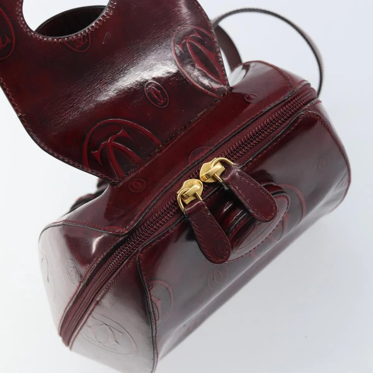 Cartier Happy Birthday Patent Leather Burgundy Patent_Leather Backpack Bag (Pre-Owned)