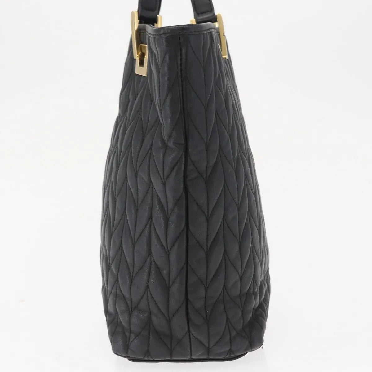 Gucci Vintage Tote Leather Black Leather Tote Bag Bag (Pre-Owned)