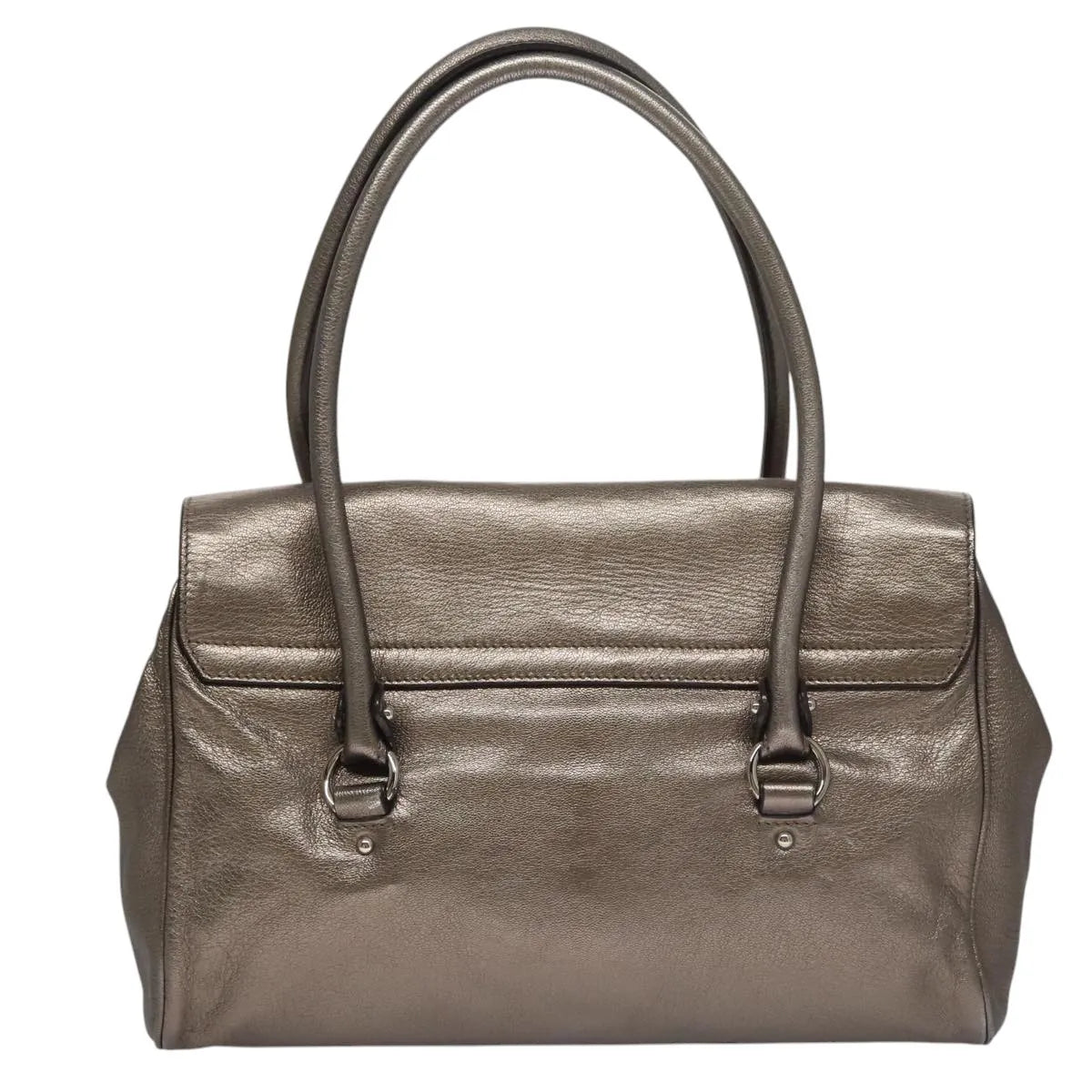 Salvatore Ferragamo Sofia Satchel Leather Silver Leather Handbag (Pre-Owned)