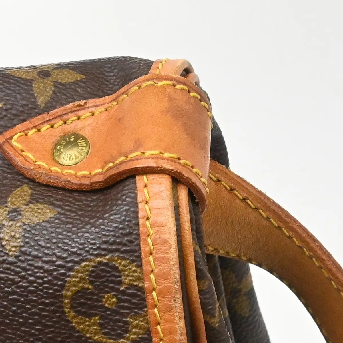 Louis Vuitton Saumur Handbag Monogram Canvas Brown Canvas Shoulder Bag Bag (Pre-Owned)