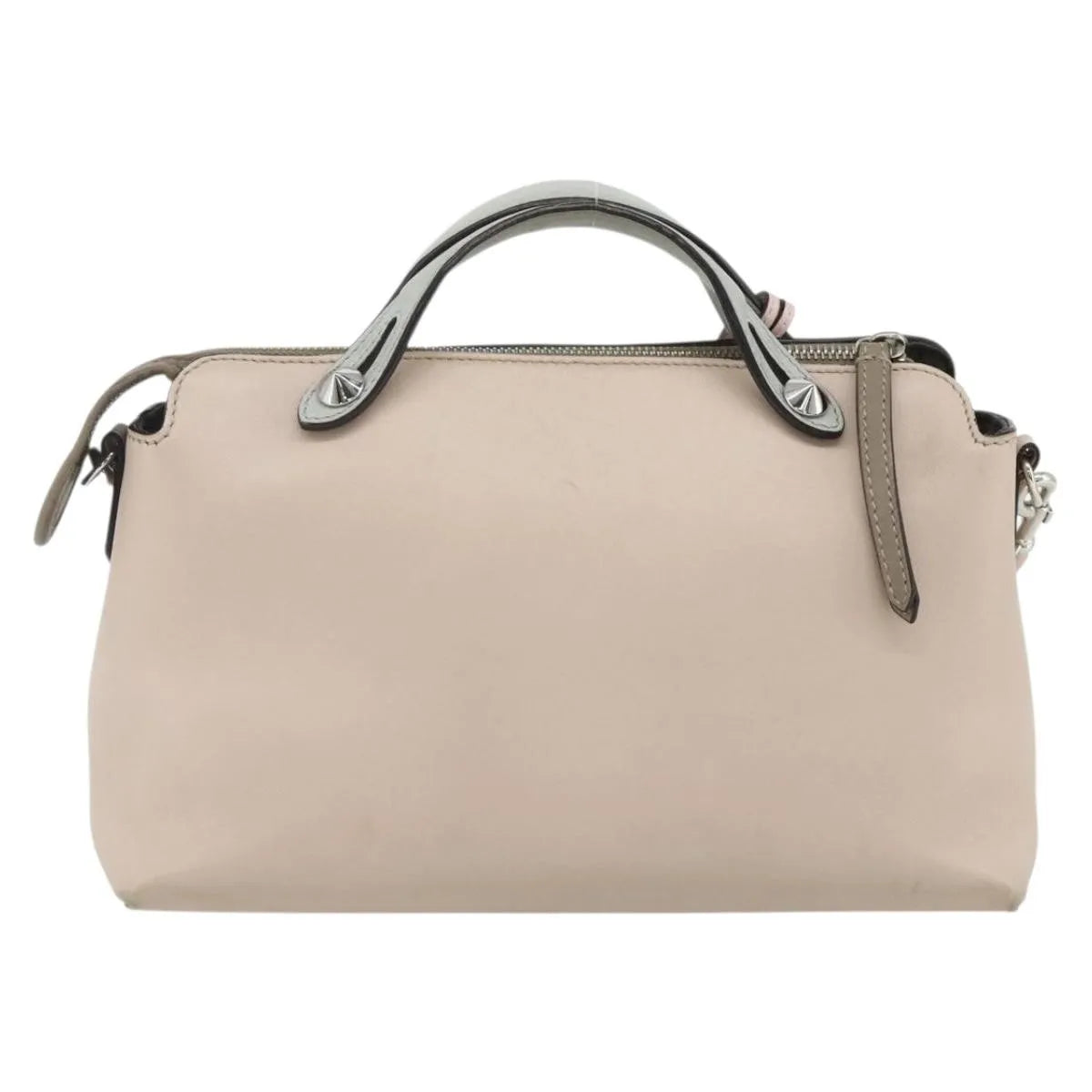 Fendi By The Way Satchel Leather Beige Leather Handbag (Pre-Owned)