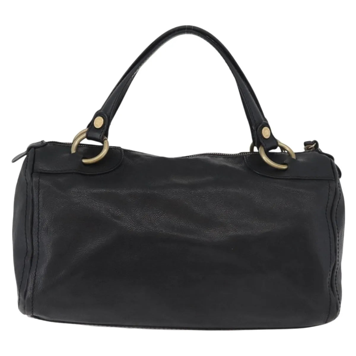Celine Vintage Leather Black Leather Handbag (Pre-Owned)