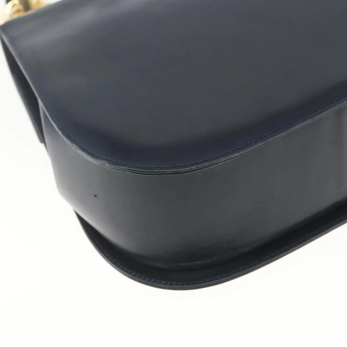 Salvatore Ferragamo Gancini Leather Navy Leather Shoulder Bag Bag (Pre-Owned)