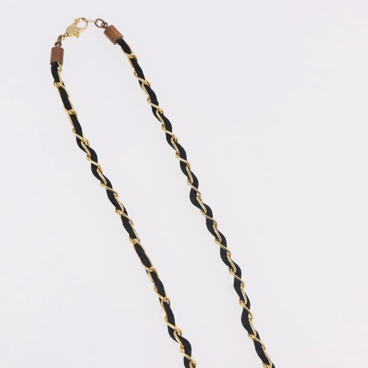 Chanel Cc Perfume Bottle Pendant Chain Long Metal With Leather, Crystals And Faux Pearl Gold Metal Necklace Jewelry (Pre-Owned)