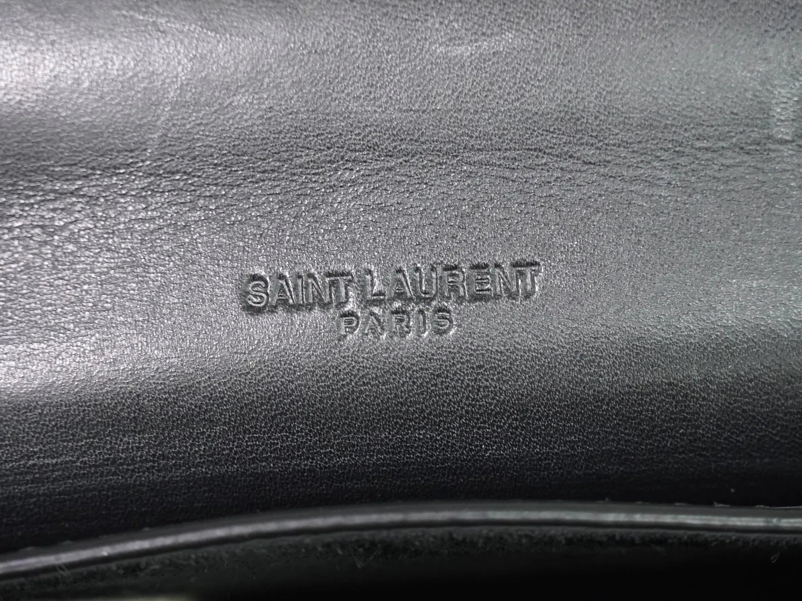 Saint Laurent Kaia Leather Black Leather Shoulder Bag Bag (Pre-Owned)