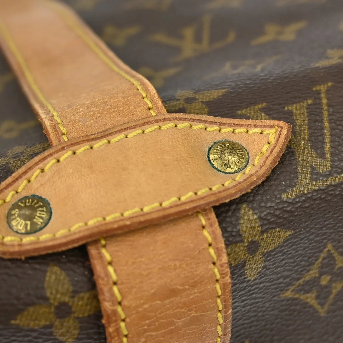 Louis Vuitton Saumur Handbag Monogram Canvas Brown Canvas Shoulder Bag Bag (Pre-Owned)