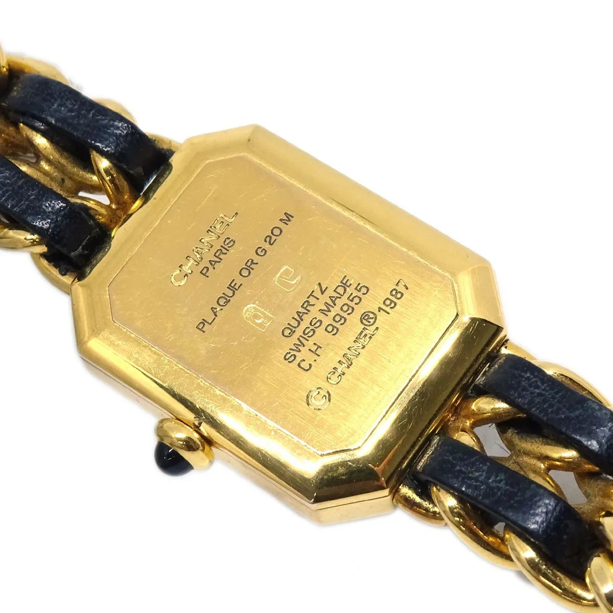 Chanel Premiere Rock Quartz Plated Metal And Leather Watch (Pre-Owned)
