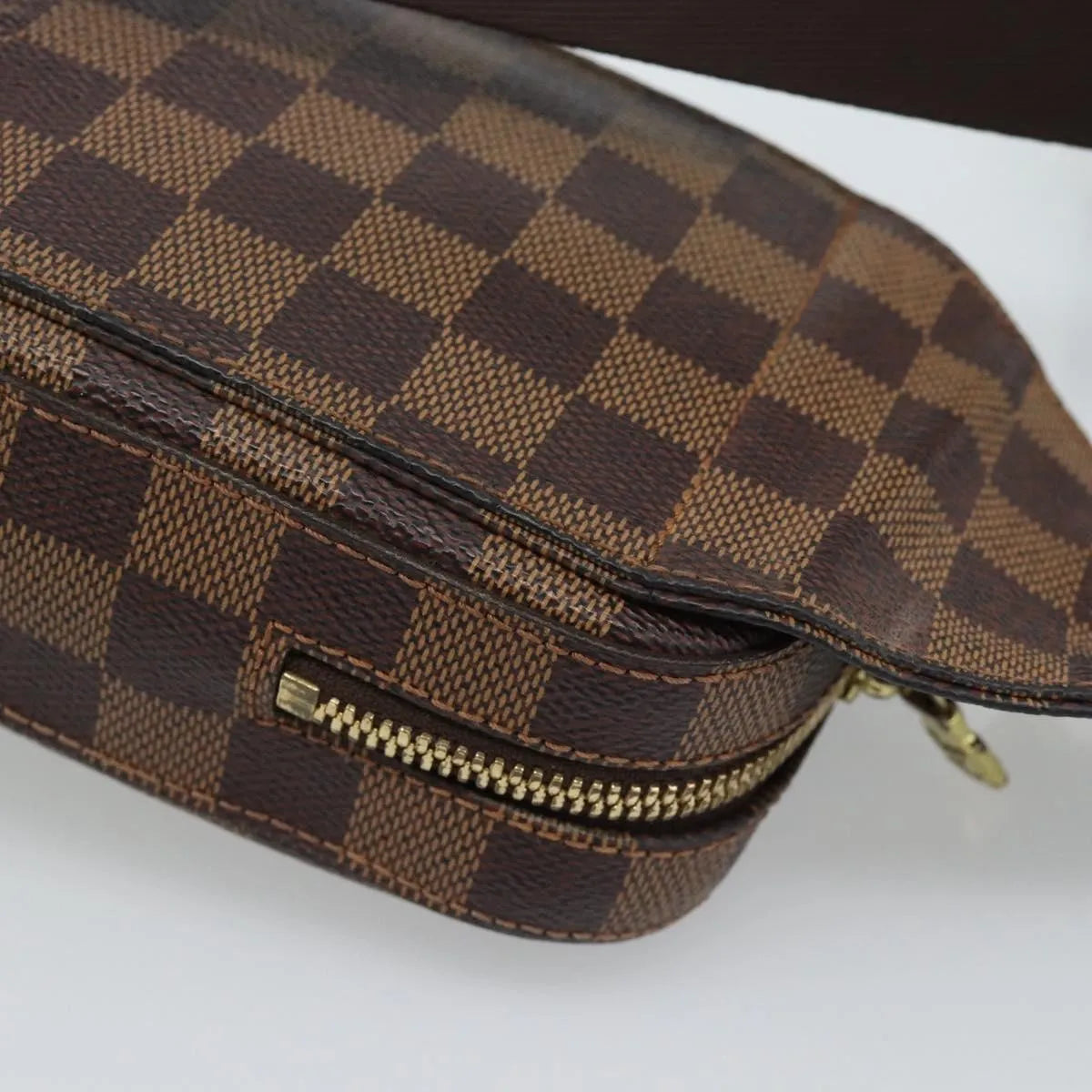 Louis Vuitton Geronimos Waist Damier Brown Canvas Shoulder Bag Bag (Pre-Owned)