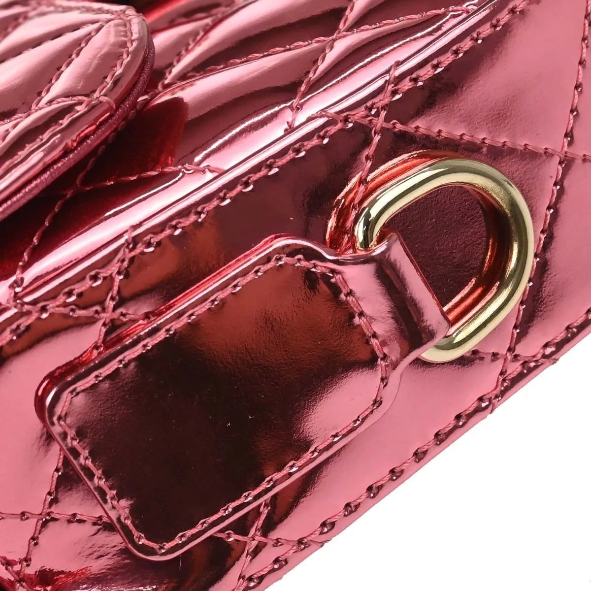Chanel Hollywood Boulevard Flap Bag Quilted Metallic Leather Pink Leather Shoulder Bag Bag (Pre-Owned)