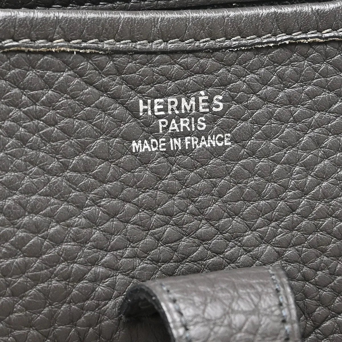 Hermes Evelyne Bag Gen I Clemence Gray Leather Handbag (Pre-Owned)