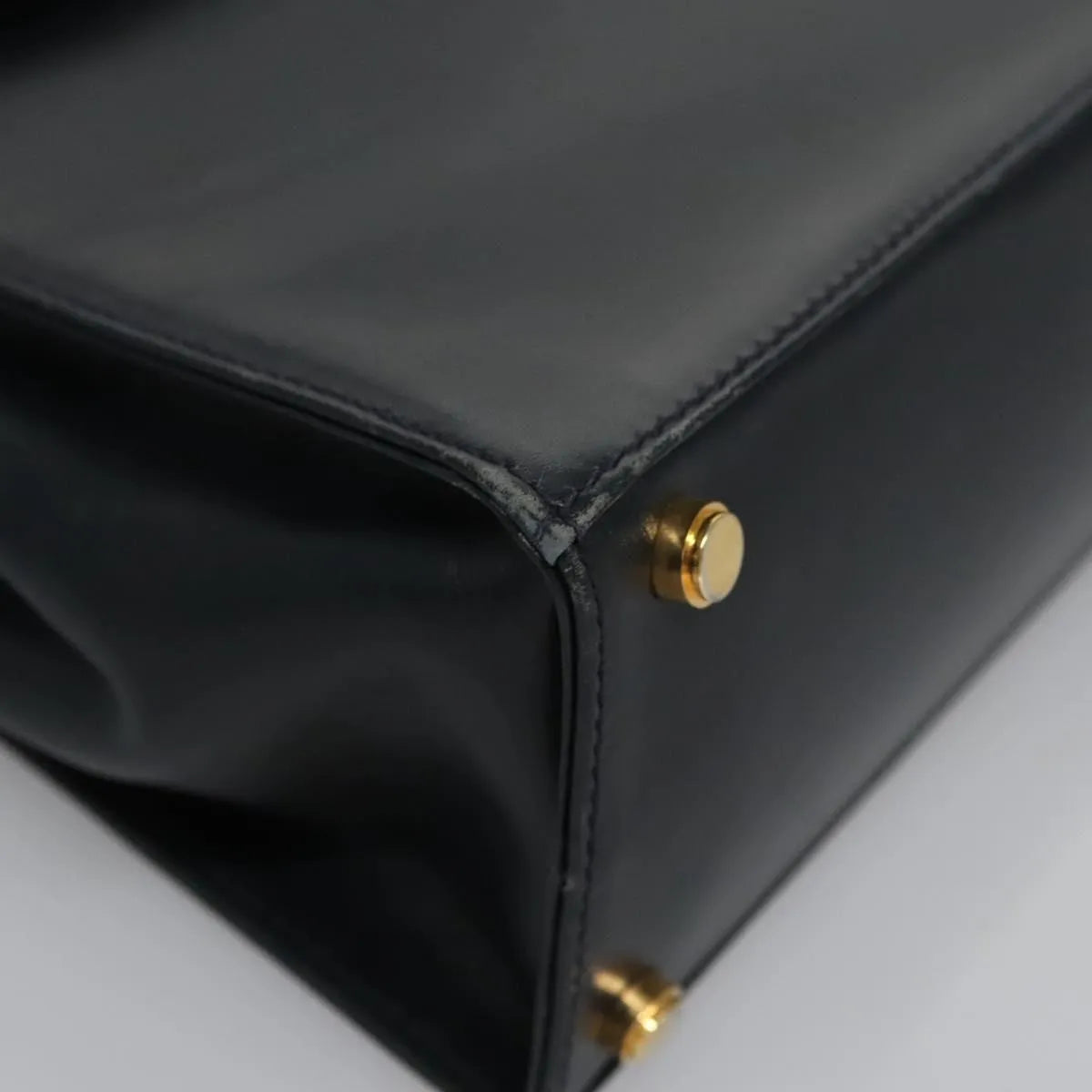 Salvatore Ferragamo Gancini Flap Leather Black Leather Shoulder Bag Bag (Pre-Owned)