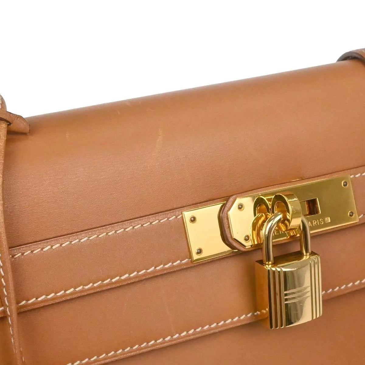 Hermes Kelly Sellier Chamonix Neutral Leather Handbag (Pre-Owned)