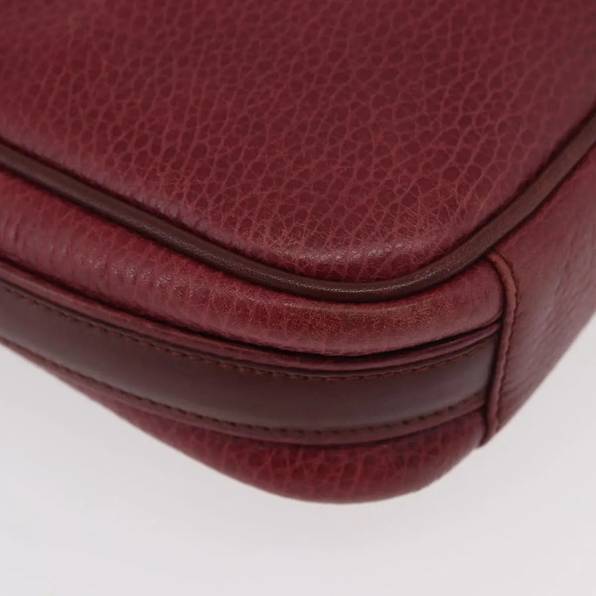 Cartier Tasseled Must De Cartier Leather Burgundy Leather Shoulder Bag Bag (Pre-Owned)