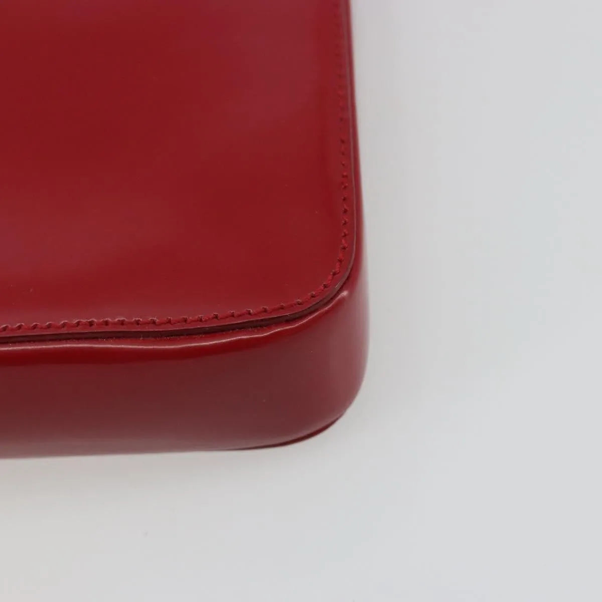 Prada Bow Top Handle Leather Red Leather Handbag (Pre-Owned)