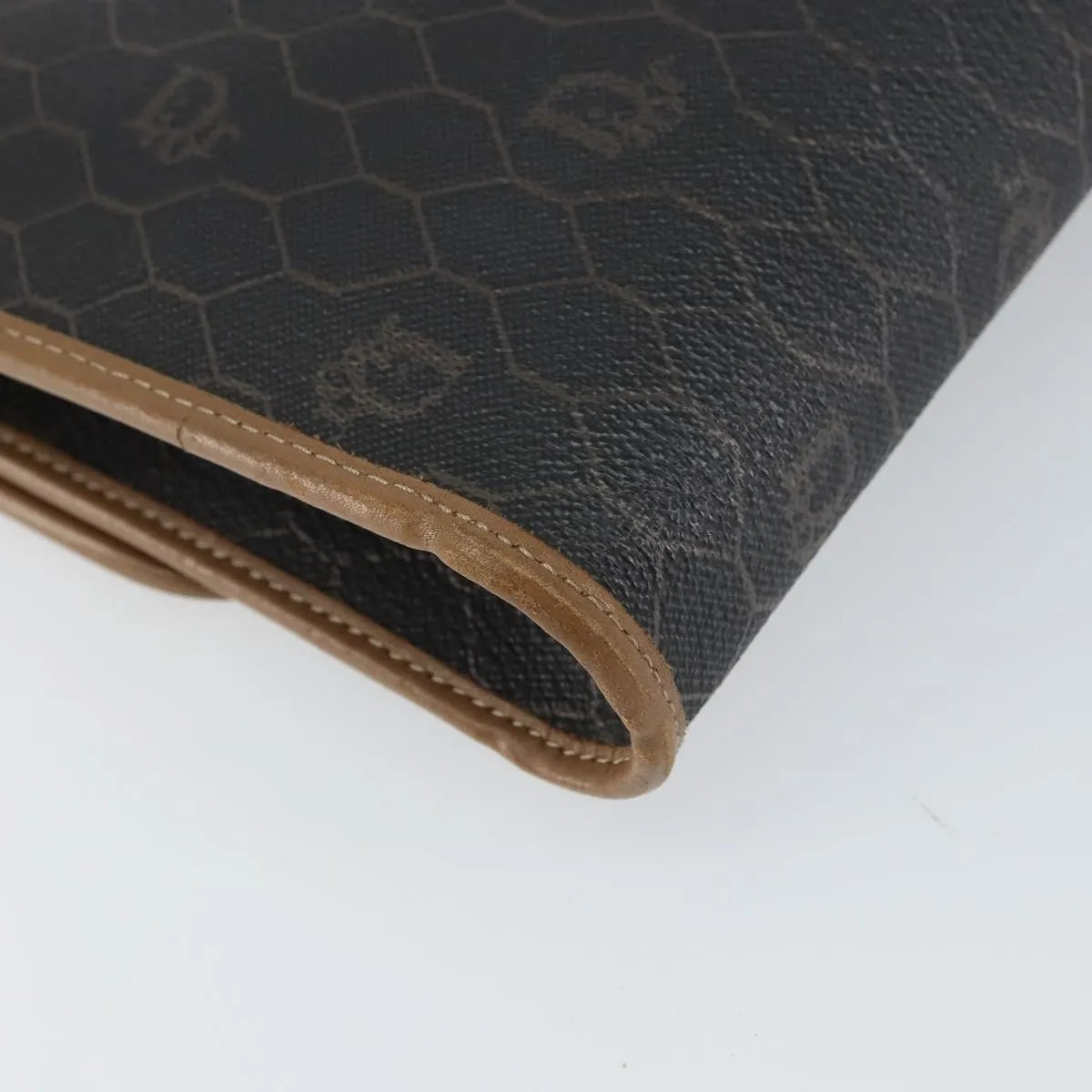 Christian Dior Vintage Honeycomb Chain Canvas Black Canvas Shoulder Bag Bag (Pre-Owned)