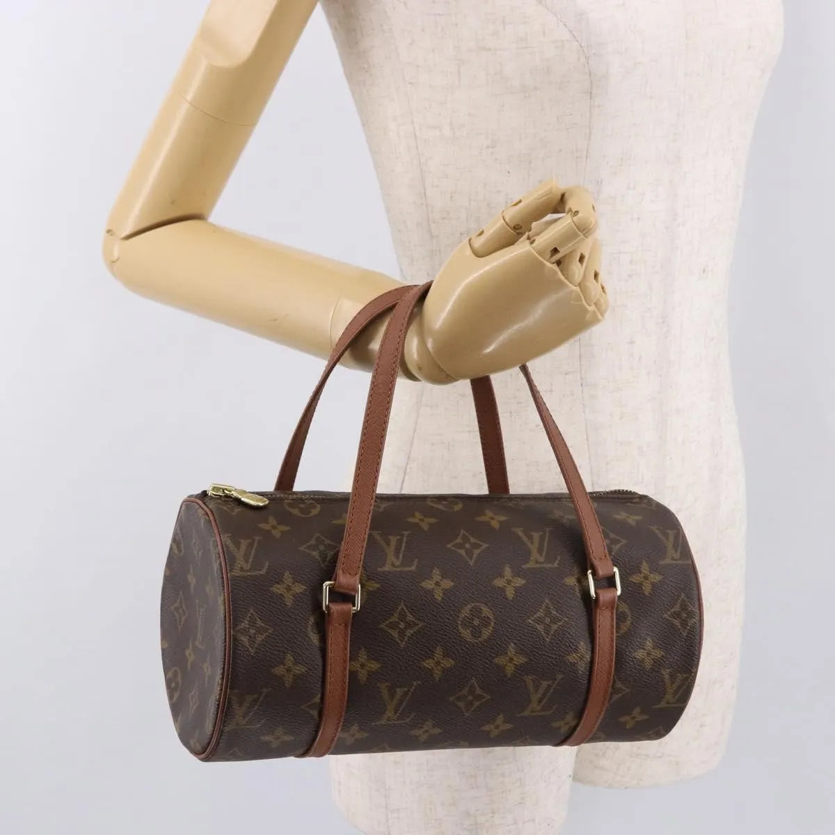 Louis Vuitton Papillon Monogram Canvas Brown Canvas Handbag (Pre-Owned)