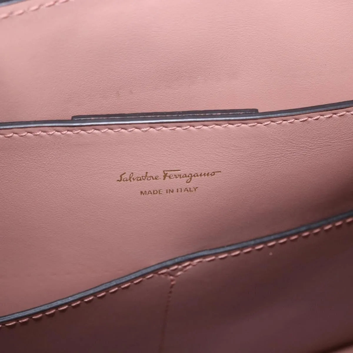 Salvatore Ferragamo Margot Satchel Leather Pink Leather Handbag (Pre-Owned)