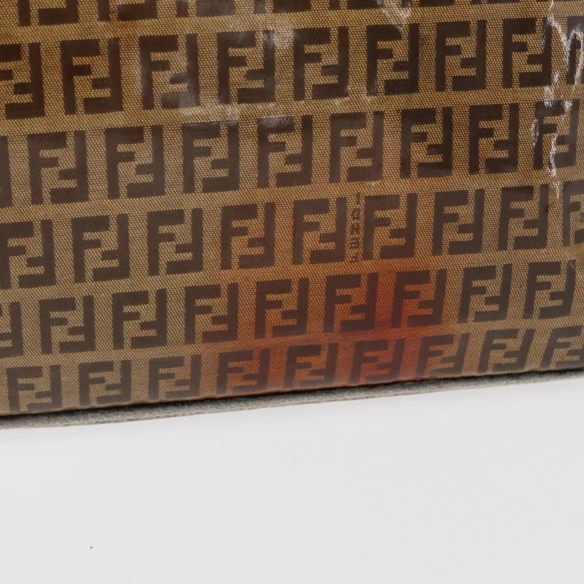 Fendi Mamma Baguette Cuir Verni Brown Pvc Shoulder Bag Bag (Pre-Owned)
