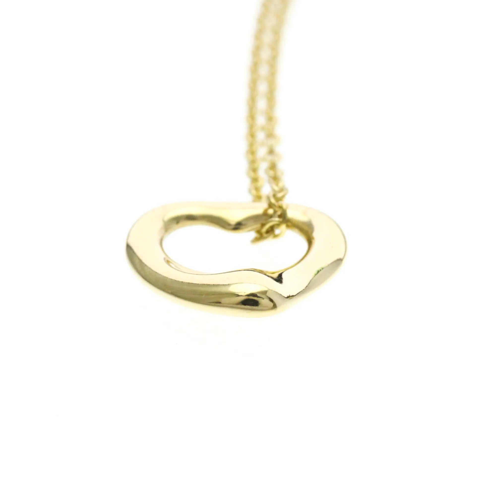 Tiffany & Co. Elsa Peretti Open Heart Pendant 18K Yellow Gold Gold Yellow_Gold Necklace Jewelry (Pre-Owned)