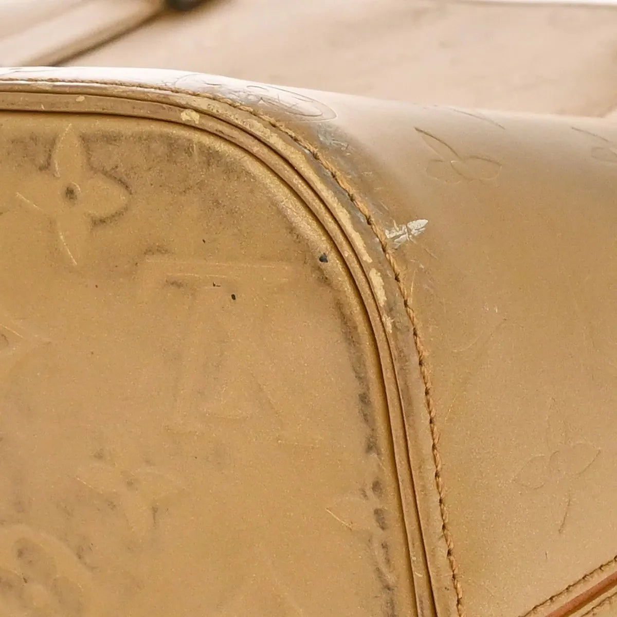 Louis Vuitton Mat Stockton Monogram Vernis Gold Patent_Leather Shoulder Bag Bag (Pre-Owned)