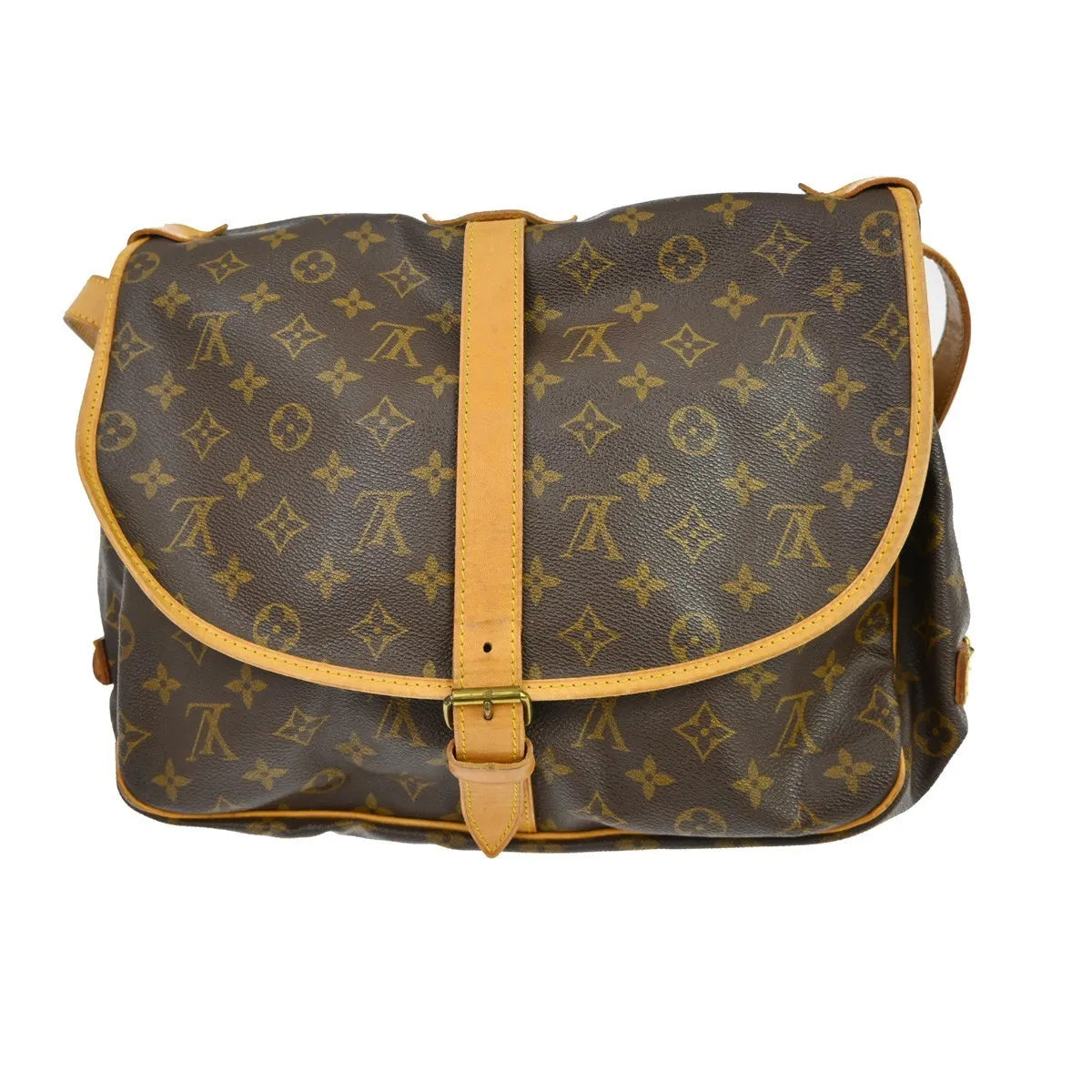 Louis Vuitton Saumur Monogram Canvas Brown Canvas Shoulder Bag Bag (Pre-Owned)