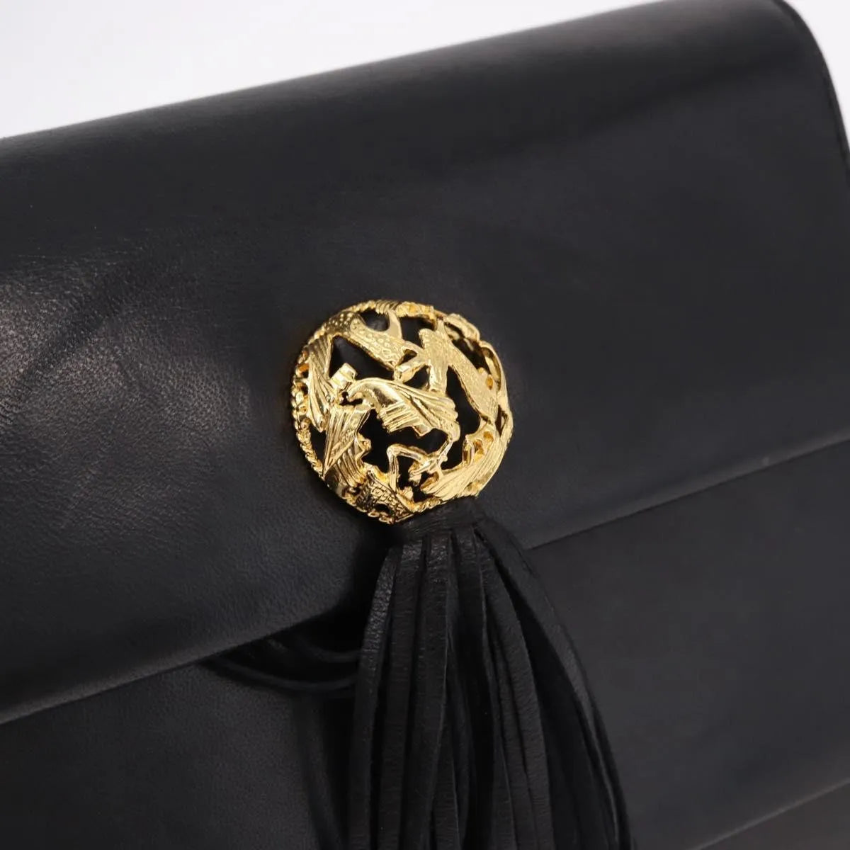 Salvatore Ferragamo Vintage Leather Black Leather Shoulder Bag Bag (Pre-Owned)