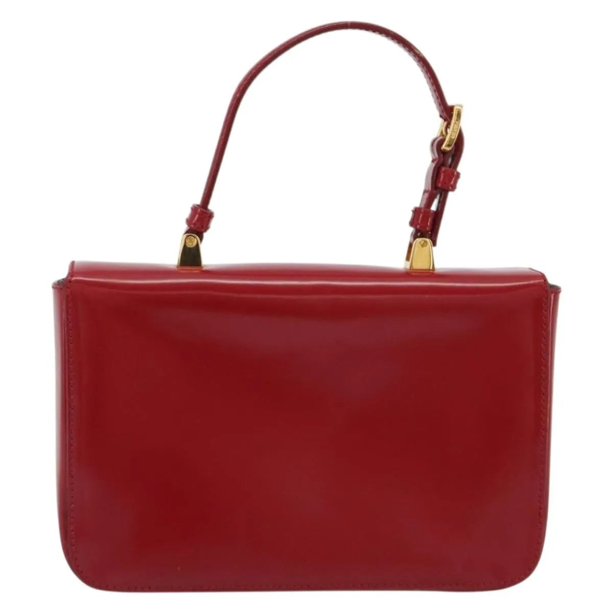 Prada Bow Top Handle Leather Red Leather Handbag (Pre-Owned)