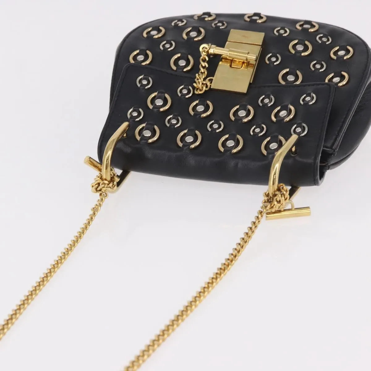 Chloe Drew Leather Black Leather Shoulder Bag Bag (Pre-Owned)