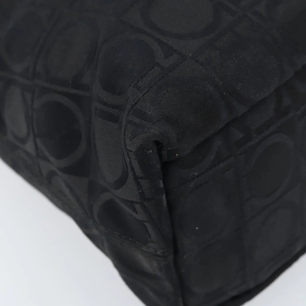Salvatore Ferragamo Gancini Tote Gancini Canvas Black Nylon Tote Bag Bag (Pre-Owned)
