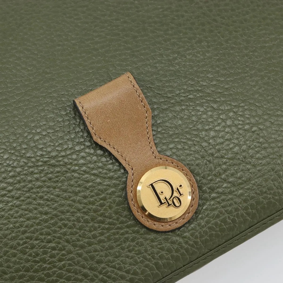 Christian Dior Vintage Chain Flap Leather Green Leather Shoulder Bag Bag (Pre-Owned)