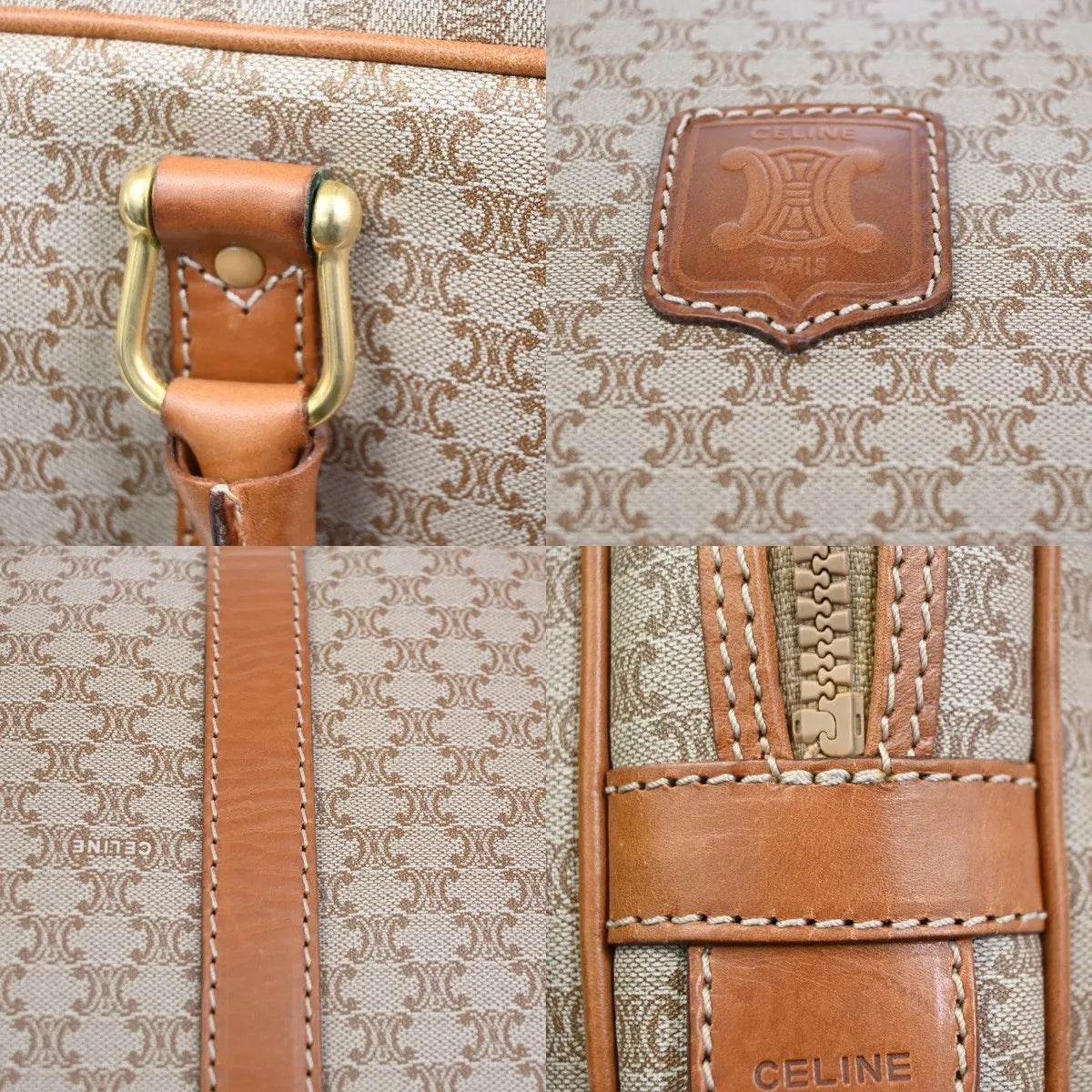 Celine Macadam Canvas And Leather Brown Canvas Briefcase Bag (Pre-Owned)