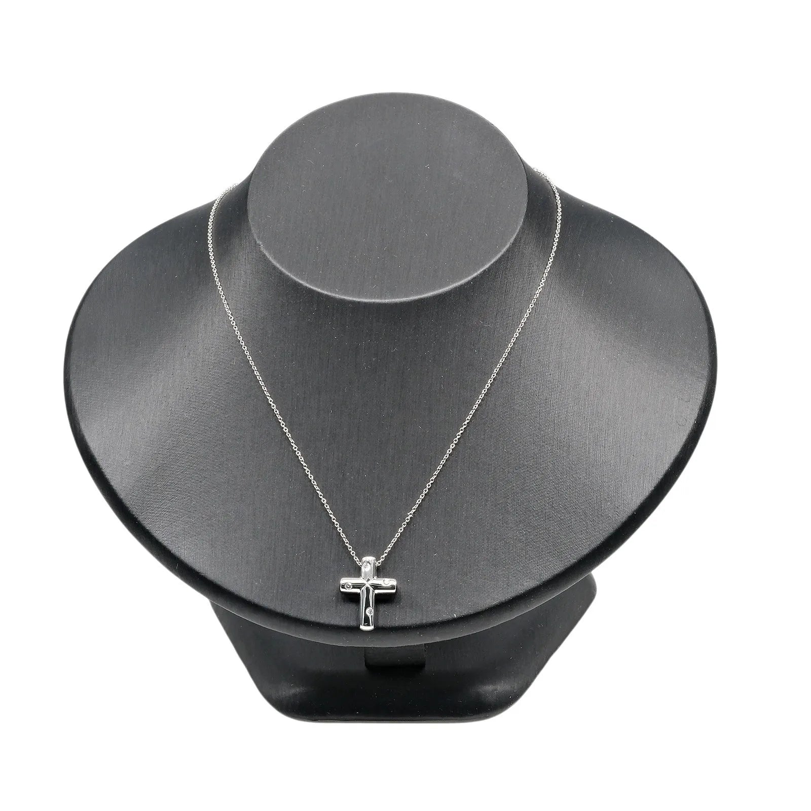 Tiffany & Co. Cross Pendant Platinum And Diamonds Silver Platinum Necklace Jewelry (Pre-Owned)