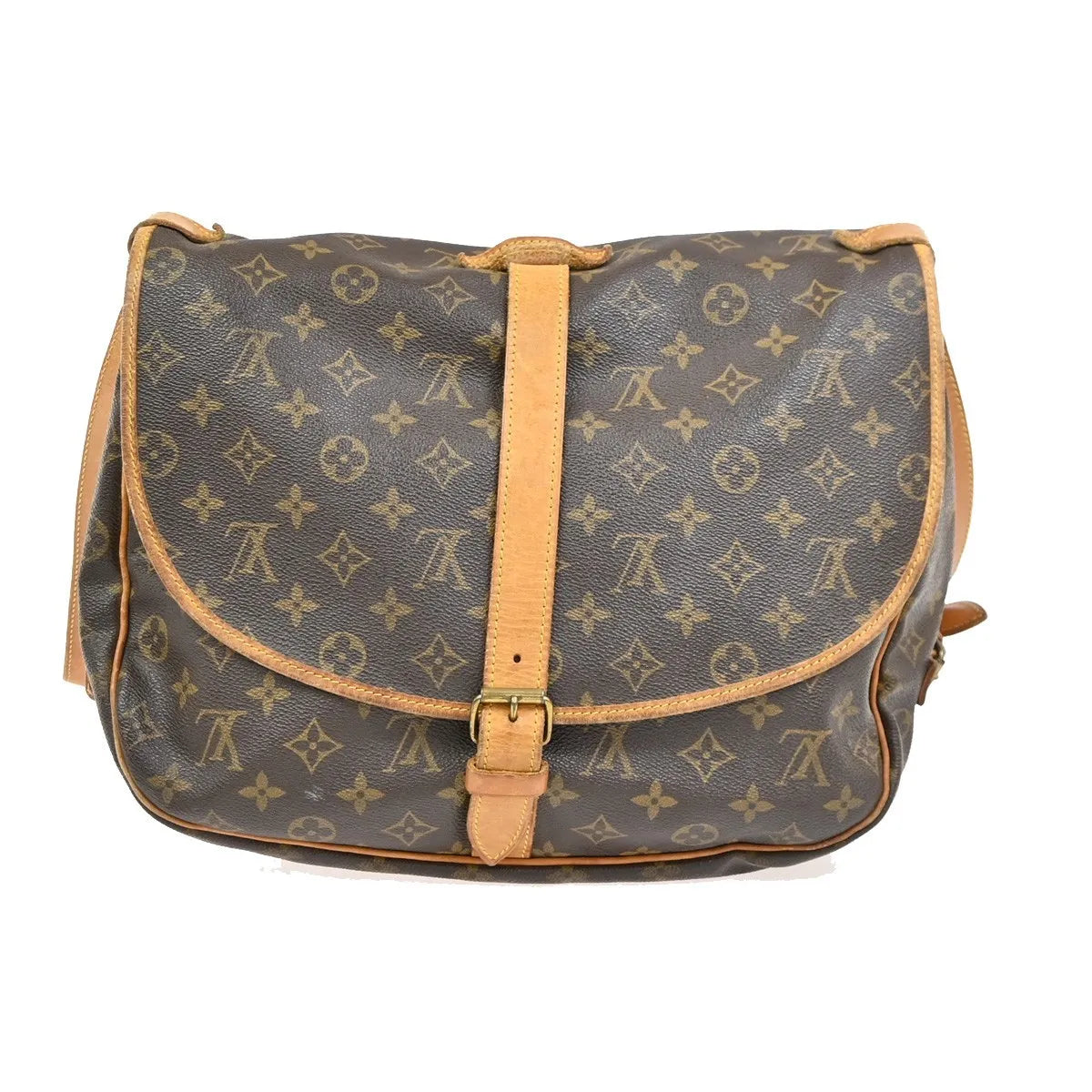 Louis Vuitton Saumur Monogram Brown Leather Shoulder Bag Bag (Pre-Owned)