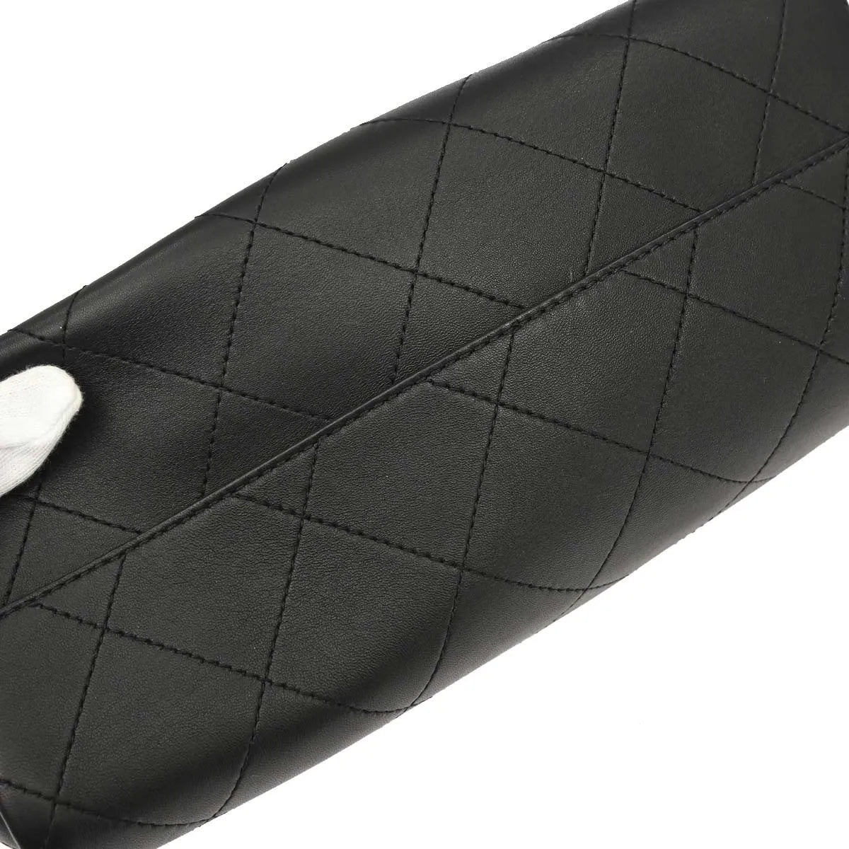 Chanel Covered Cc Shopping Tote Stitched Calfskin Black Leather Tote Bag Bag (Pre-Owned)