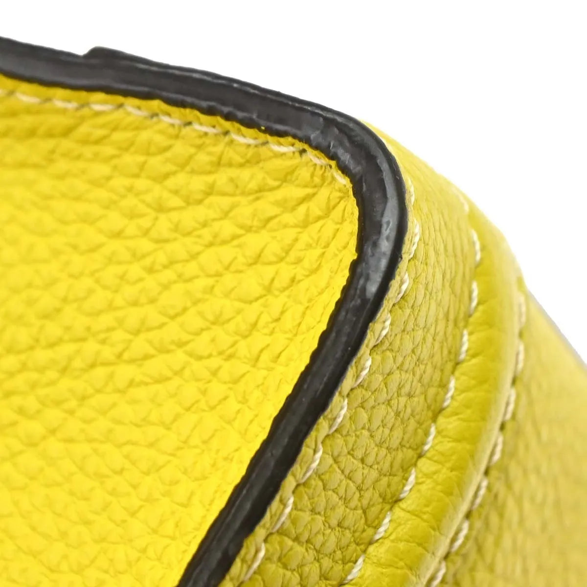 Celine Luggage Grainy Leather Yellow Leather Tote Bag Bag (Pre-Owned)