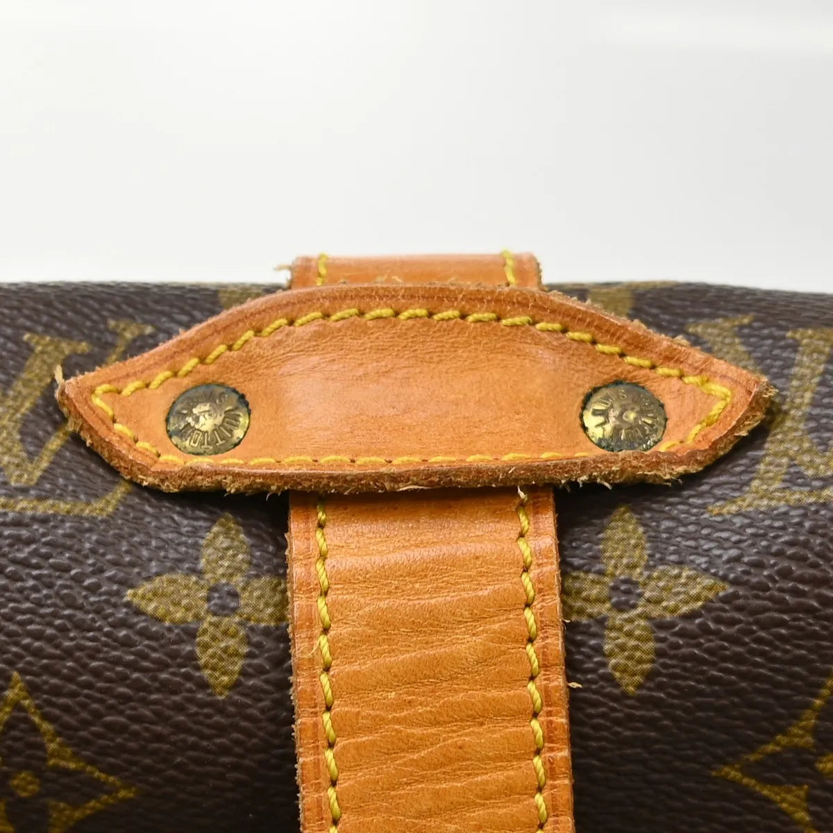 Louis Vuitton Saumur Handbag Monogram Canvas Brown Canvas Shoulder Bag Bag (Pre-Owned)