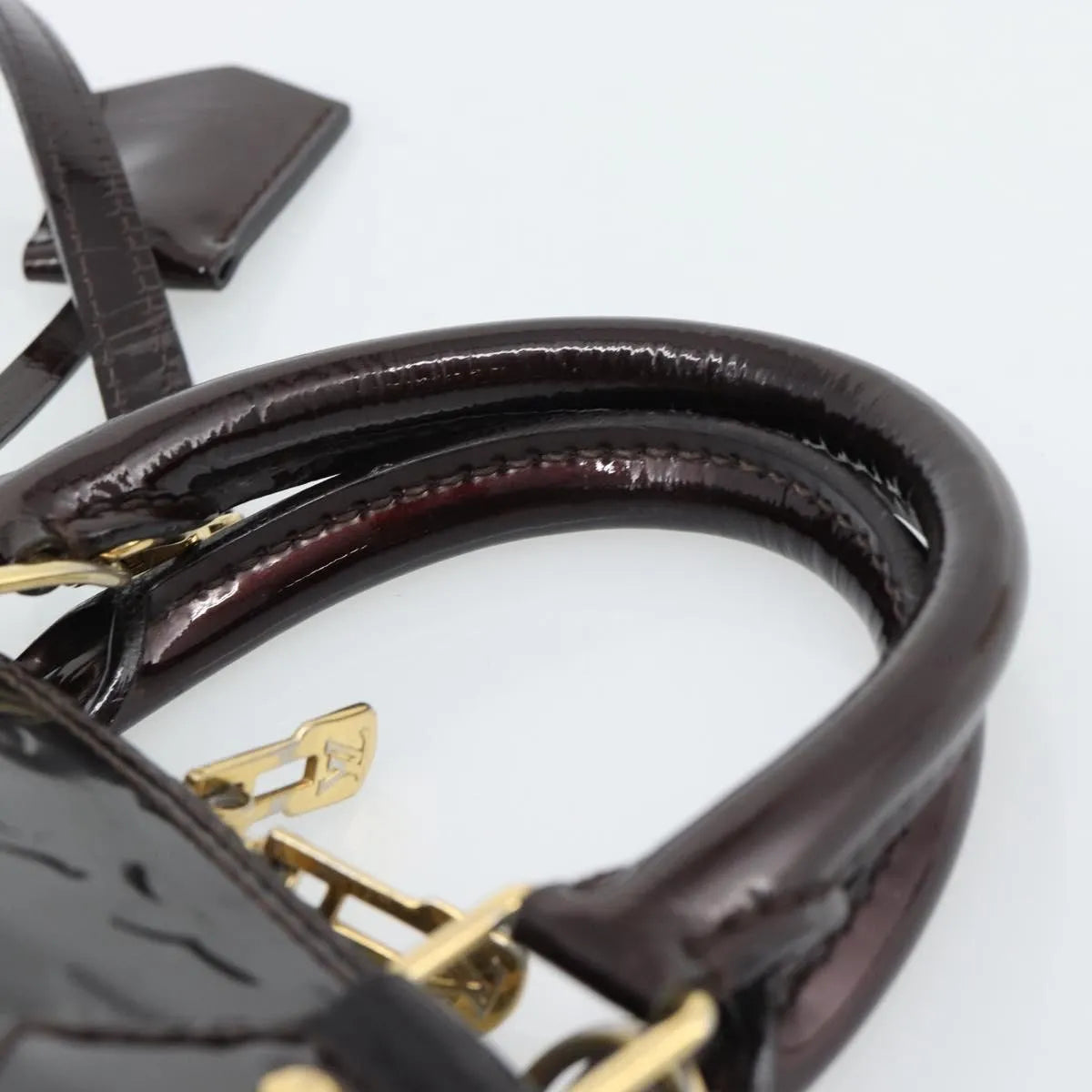 Louis Vuitton Alma Patent Leather Brown Patent_Leather Handbag (Pre-Owned)
