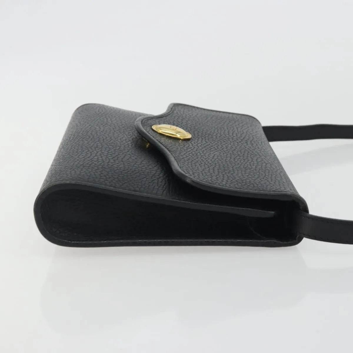 Christian Dior Vintage Cd Flap Leather Black Leather Shoulder Bag Bag (Pre-Owned)