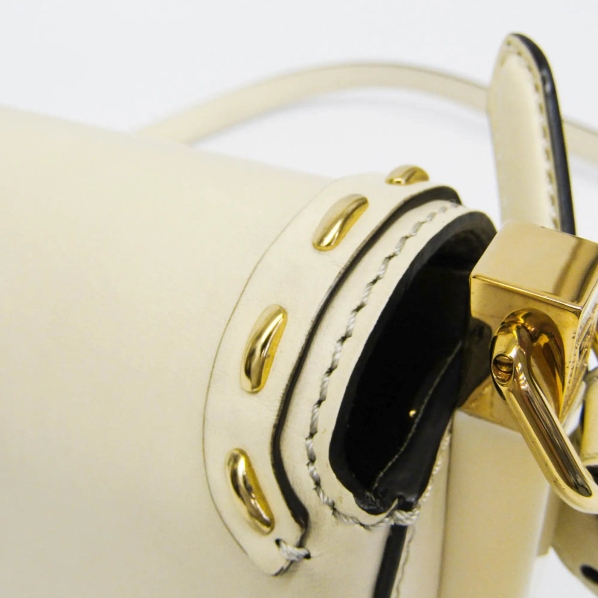 Fendi Moonlight Flap Leather With Plexiglass Detail White Leather Shoulder Bag Bag (Pre-Owned)