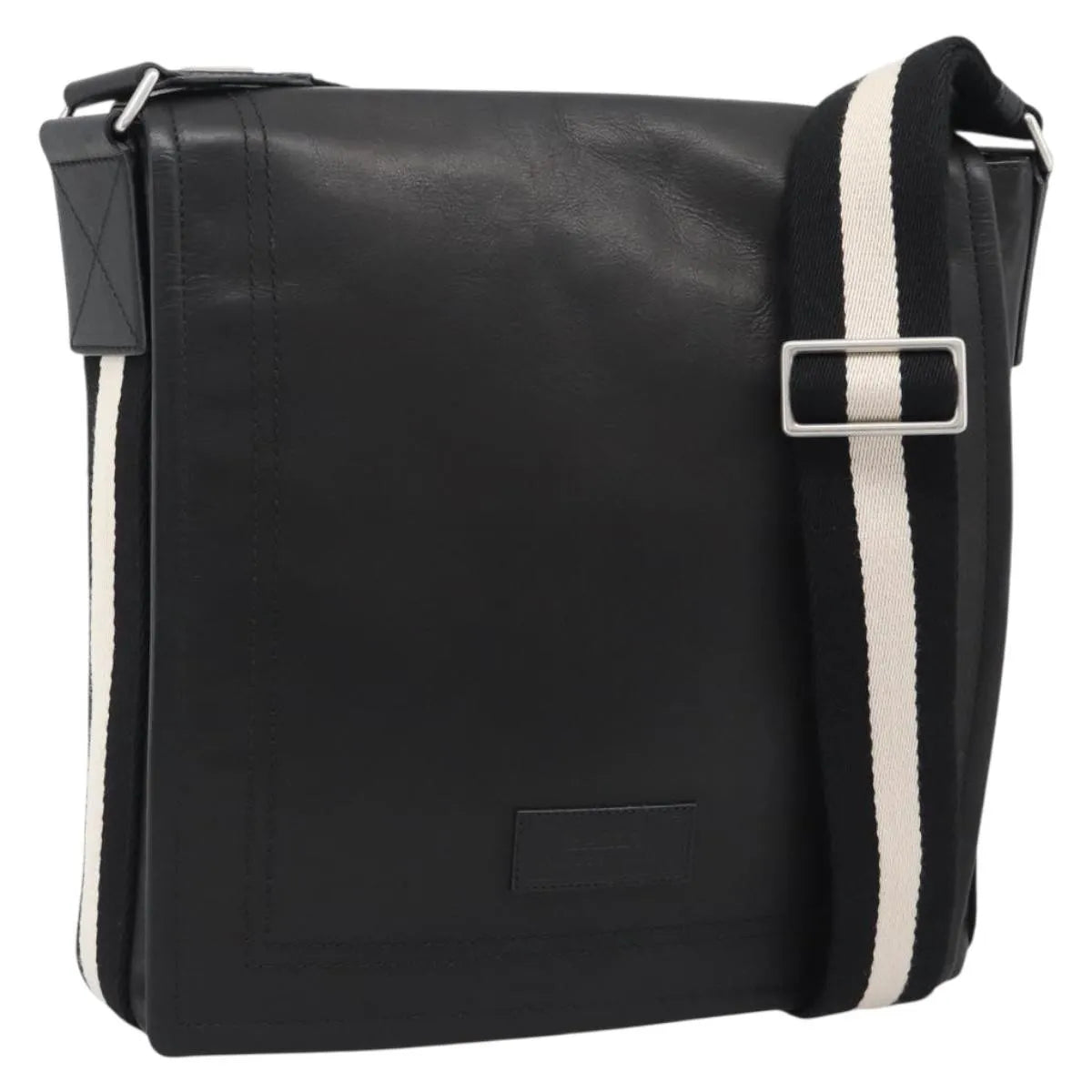 Bally Vintage Leather Black Leather Shoulder Bag Bag (Pre-Owned)