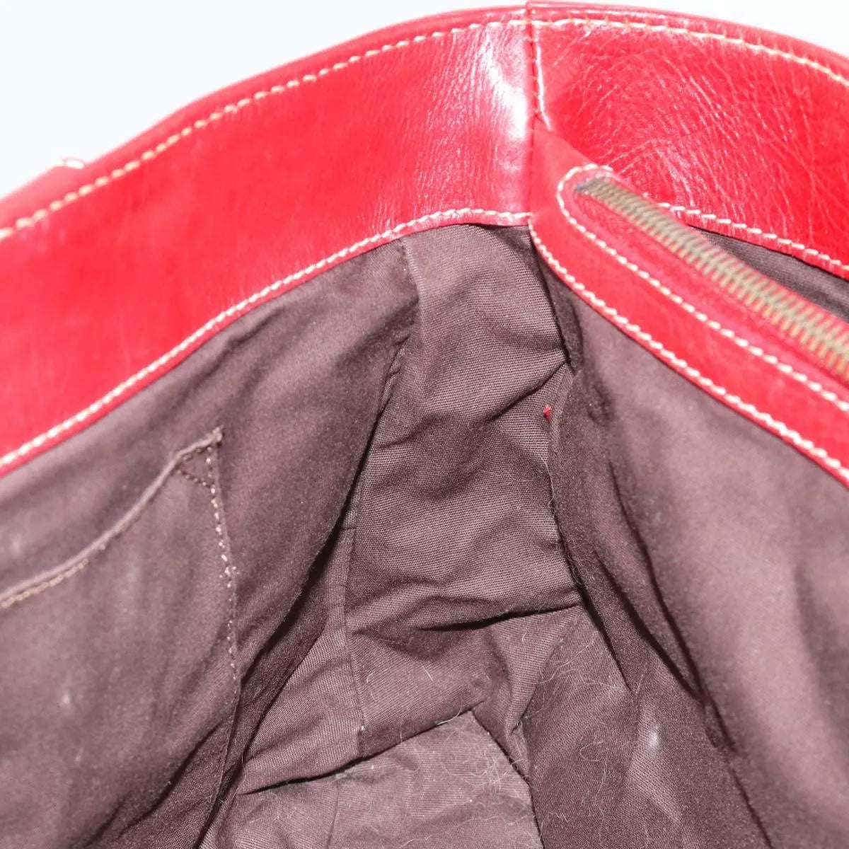 Celine Boogie Satchel Leather Red Leather Handbag (Pre-Owned)